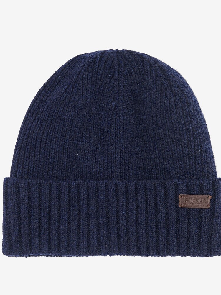 Barbour® Navy Carlton Knitted Fleece Lined Beanie Hat - Image 1 of 3