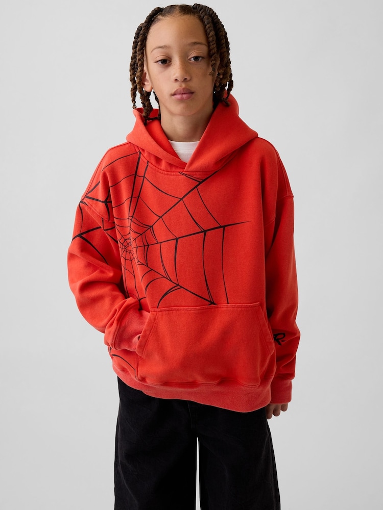 Gap Red Marvel Vintage Soft Spider-Man Relaxed Hoodie (4-13yrs) - Image 1 of 5