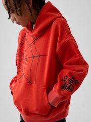 Gap Red Marvel Vintage Soft Spider-Man Relaxed Hoodie (4-13yrs) - Image 4 of 5
