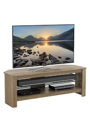 AVF Rustic Sawn Calibre Oak Effect Plus Corner TV Stand with Glass Shelf - Image 3 of 5