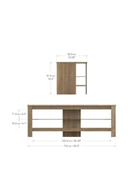 AVF Rustic Sawn Calibre Oak Effect Plus Corner TV Stand with Glass Shelf - Image 5 of 5