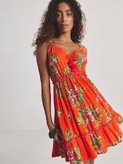 Figleaves Orange Strappy Mini Beach Dress - Image 3 of 4