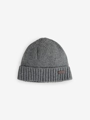 Barbour® Grey Carlton Knitted Fleece Lined Beanie Hat - Image 1 of 5