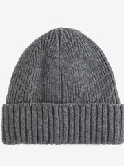 Barbour® Grey Carlton Knitted Fleece Lined Beanie Hat - Image 2 of 5
