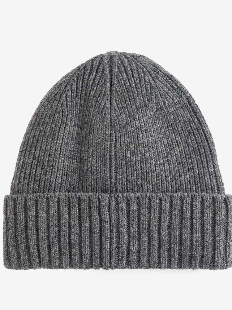 Barbour® Grey Carlton Knitted Fleece Lined Beanie Hat - Image 2 of 5