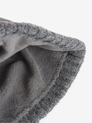 Barbour® Grey Carlton Knitted Fleece Lined Beanie Hat - Image 5 of 5