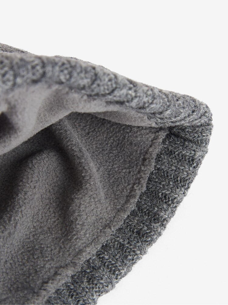Barbour® Grey Carlton Knitted Fleece Lined Beanie Hat - Image 5 of 5