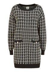 Yumi Black Checked Knitted Tunic Dress - Image 5 of 5