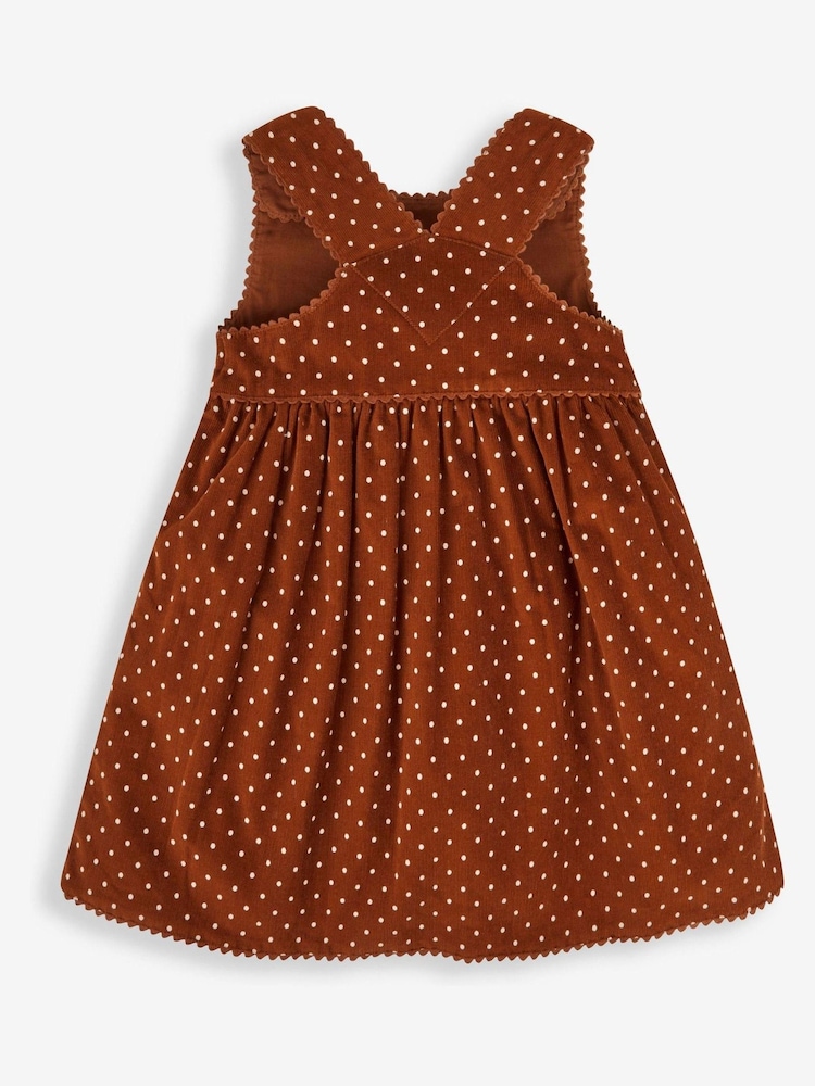 JoJo Maman Bébé Toffee Brown Fox Girls' Appliqué Cord Dress - Image 2 of 4