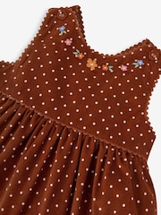 JoJo Maman Bébé Toffee Brown Fox Girls' Appliqué Cord Dress - Image 3 of 4