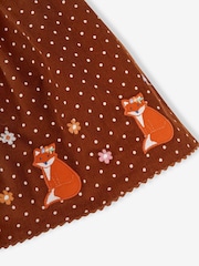 JoJo Maman Bébé Toffee Brown Fox Girls' Appliqué Cord Dress - Image 4 of 4