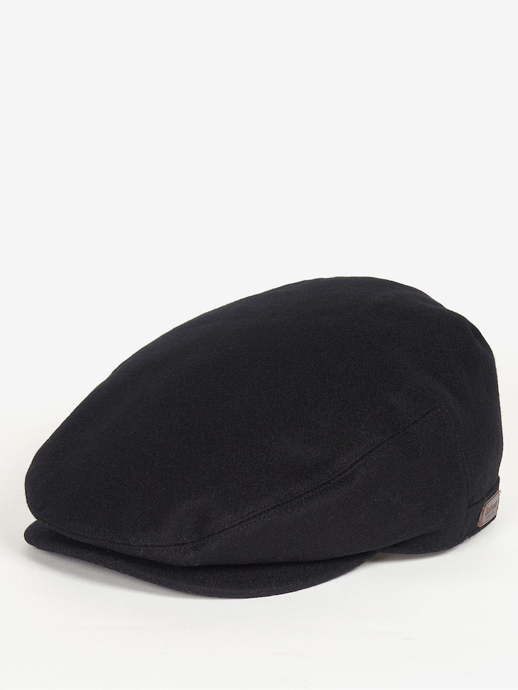 Barbour® Black Redshore Wool Blend Flat Cap - Image 2 of 4