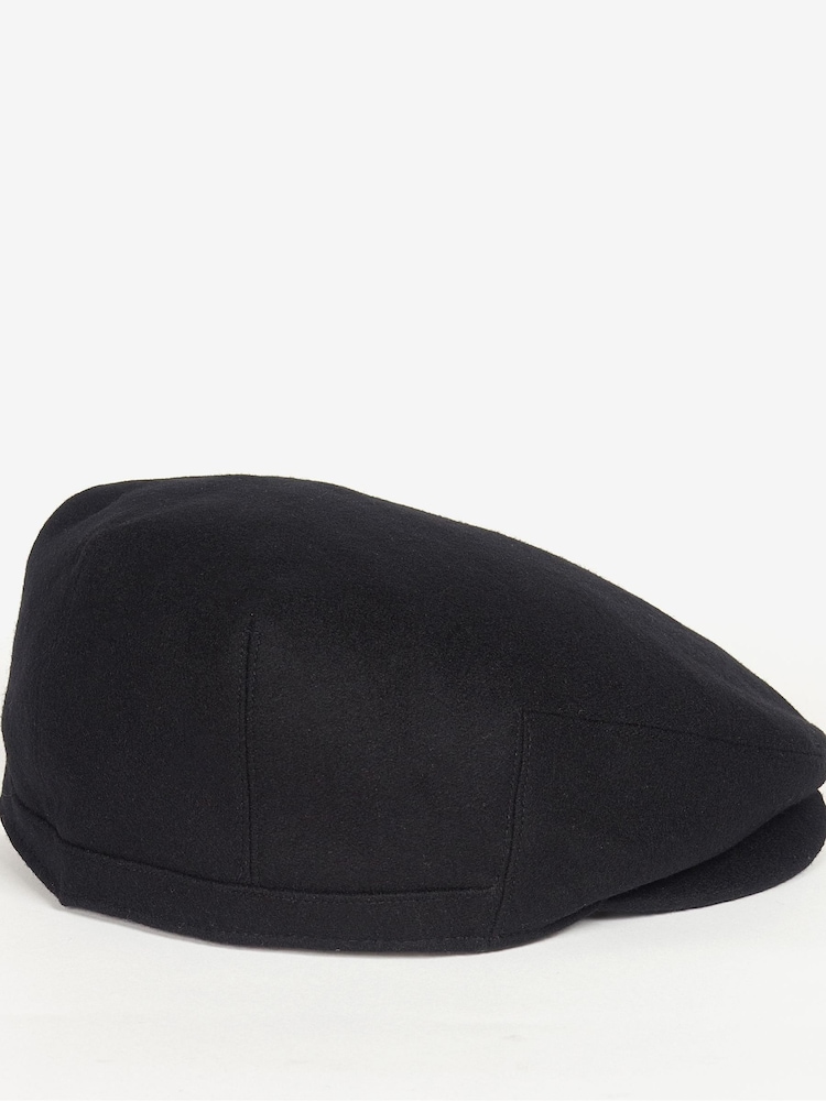Barbour® Black Redshore Wool Blend Flat Cap - Image 3 of 4