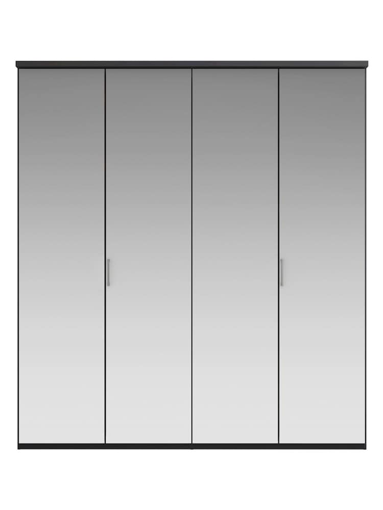 Wiemann Peyton Graphite Mirror Semi Fitted 4 Door Wardrobe - Image 2 of 6