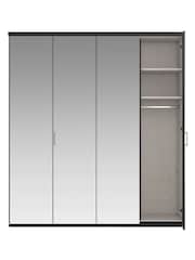 Wiemann Peyton Graphite Mirror Semi Fitted 4 Door Wardrobe - Image 5 of 6