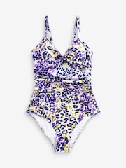 Green/Purple Leopard Tummy Control Swimsuit - Image 3 of 3
