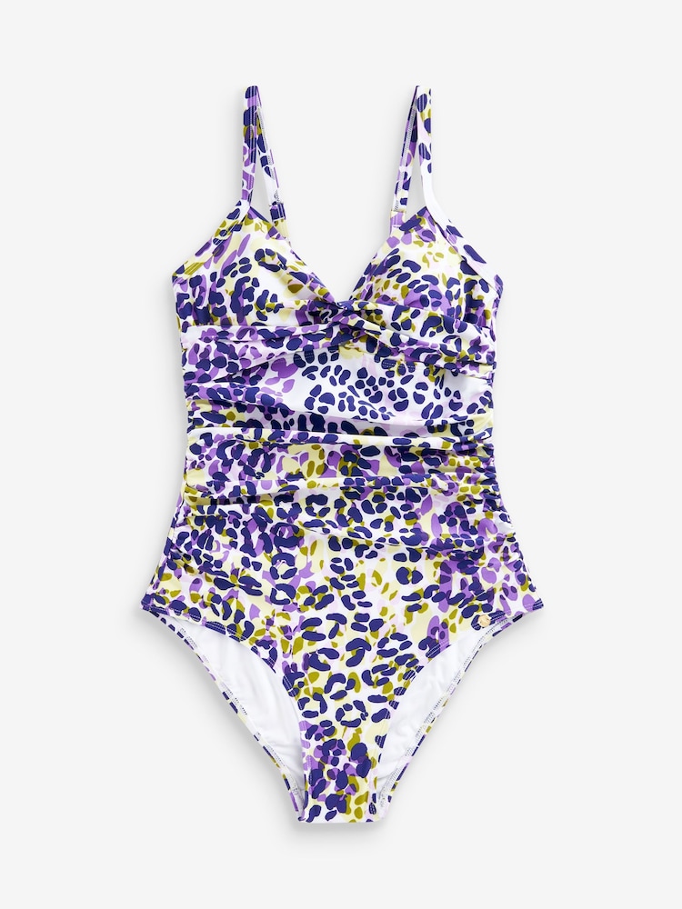 Green/Purple Leopard Tummy Control Swimsuit - Image 3 of 3