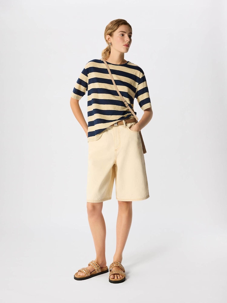 Whistles Blue Wide Stripe T-Shirt - Image 2 of 5