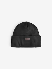 Barbour® Black Healey Knitted Beanie Hat - Image 1 of 3