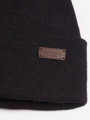 Barbour® Black Healey Knitted Beanie Hat - Image 3 of 3
