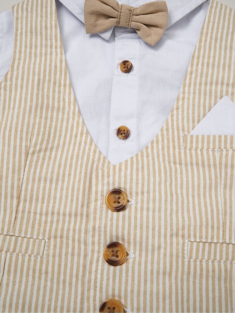 Little Gent Mock Shirt and Waistcoat 100% Cotton Baby Gift Set 3 Piece - Image 2 of 2