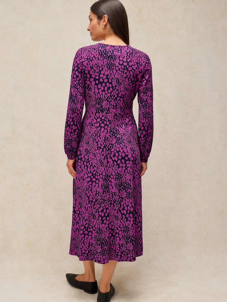 White Stuff Purple Megan Midi Dress - Image 2 of 6 White Stuff Purple Megan Midi Dress - Image 2 of 6