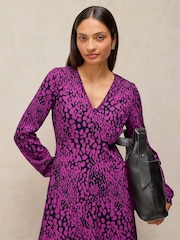 White Stuff Purple Megan Midi Dress - Image 4 of 6