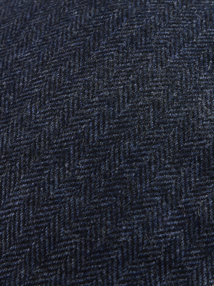Barbour® Blue Barlow Wool Mix Flat Cap - Image 4 of 4