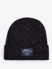 Barbour® Navy Speckled Eston Fleece Lined Beanie Hat - Image 1 of 1