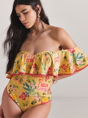 Figleaves Yellow Bardot Swimsuit - Image 1 of 4