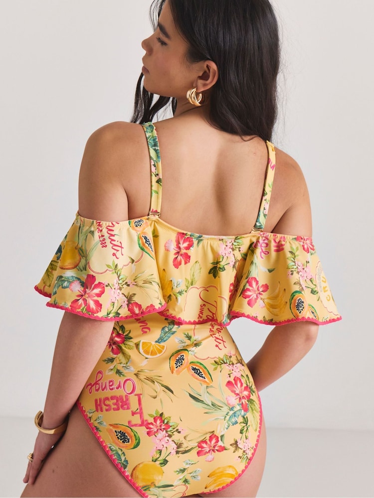 Figleaves Yellow Bardot Swimsuit - Image 2 of 4 Figleaves Yellow Bardot Swimsuit - Image 2 of 4