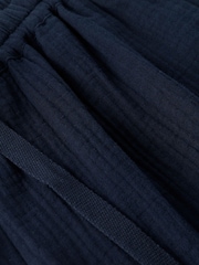 Whistles Blue Wide Crop Cheesecloth Trousers - Image 5 of 5
