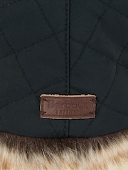 Barbour® Black Cleadon Trapper Faux Fur Trim Hat - Image 4 of 4