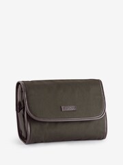 Barbour® Olive Green Wax Hanging 100% Cotton Washbag - Image 1 of 9