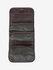 Barbour® Olive Green Wax Hanging 100% Cotton Washbag - Image 2 of 9