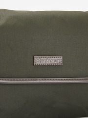 Barbour® Olive Green Wax Hanging 100% Cotton Washbag - Image 4 of 9