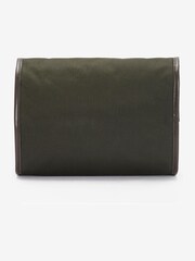 Barbour® Olive Green Wax Hanging 100% Cotton Washbag - Image 6 of 9