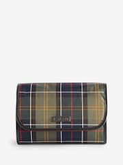 Barbour® Green Wax Hanging 100% Cotton Washbag - Image 1 of 7