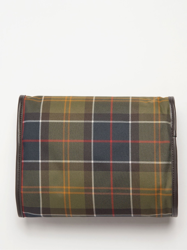 Barbour® Green Wax Hanging 100% Cotton Washbag - Image 2 of 7