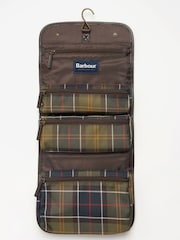 Barbour® Green Wax Hanging 100% Cotton Washbag - Image 3 of 7