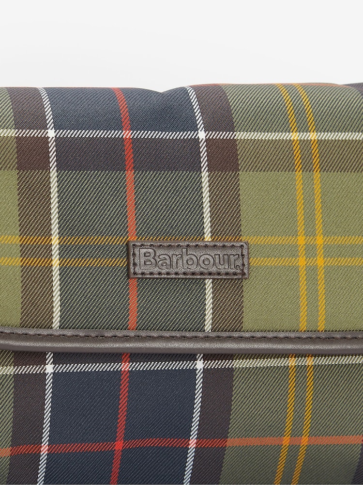 Barbour® Green Wax Hanging 100% Cotton Washbag - Image 6 of 7