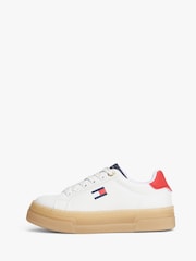 Tommy Hilfiger White Low Cut Lace-Up Sneakers - Image 2 of 7