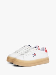 Tommy Hilfiger White Low Cut Lace-Up Sneakers - Image 3 of 7