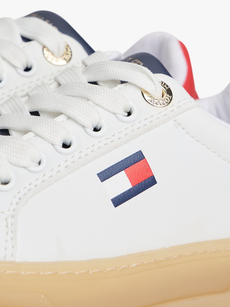 Tommy Hilfiger White Low Cut Lace-Up Sneakers - Image 7 of 7 Tommy Hilfiger White Low Cut Lace-Up Sneakers - Image 7 of 7