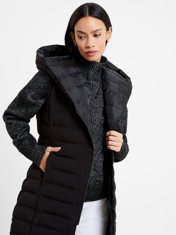 French Connection Black Midi Puffer Gilet - Image 1 of 4