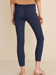 Navy Blue Tailored Satin Stripe Slim Trousers - Image 4 of 7