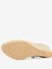 Barbour® White Lucia Leather Espadrille Wedge Sandals - Image 5 of 5