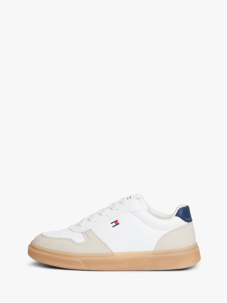 Tommy Hilfiger Natural Low Cut Lace-Up Sneakers - Image 2 of 7 Tommy Hilfiger Natural Low Cut Lace-Up Sneakers - Image 2 of 7