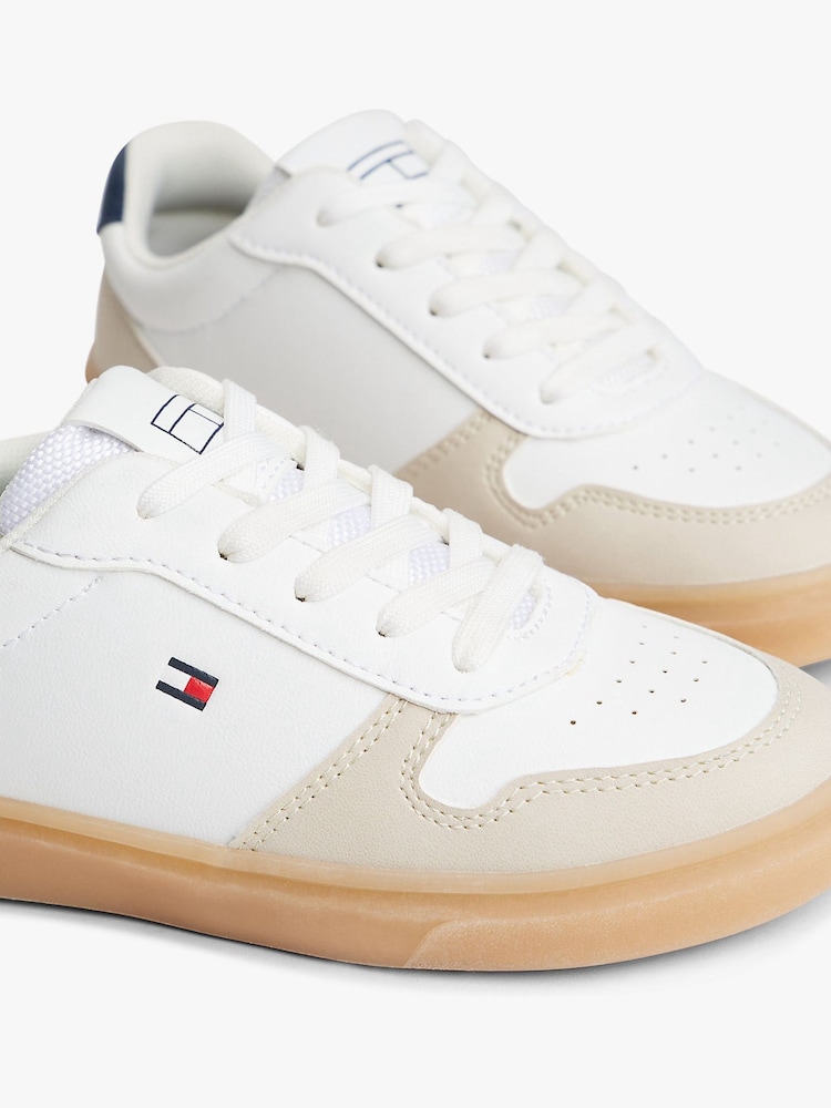 Tommy Hilfiger Natural Low Cut Lace-Up Sneakers - Image 7 of 7 Tommy Hilfiger Natural Low Cut Lace-Up Sneakers - Image 7 of 7