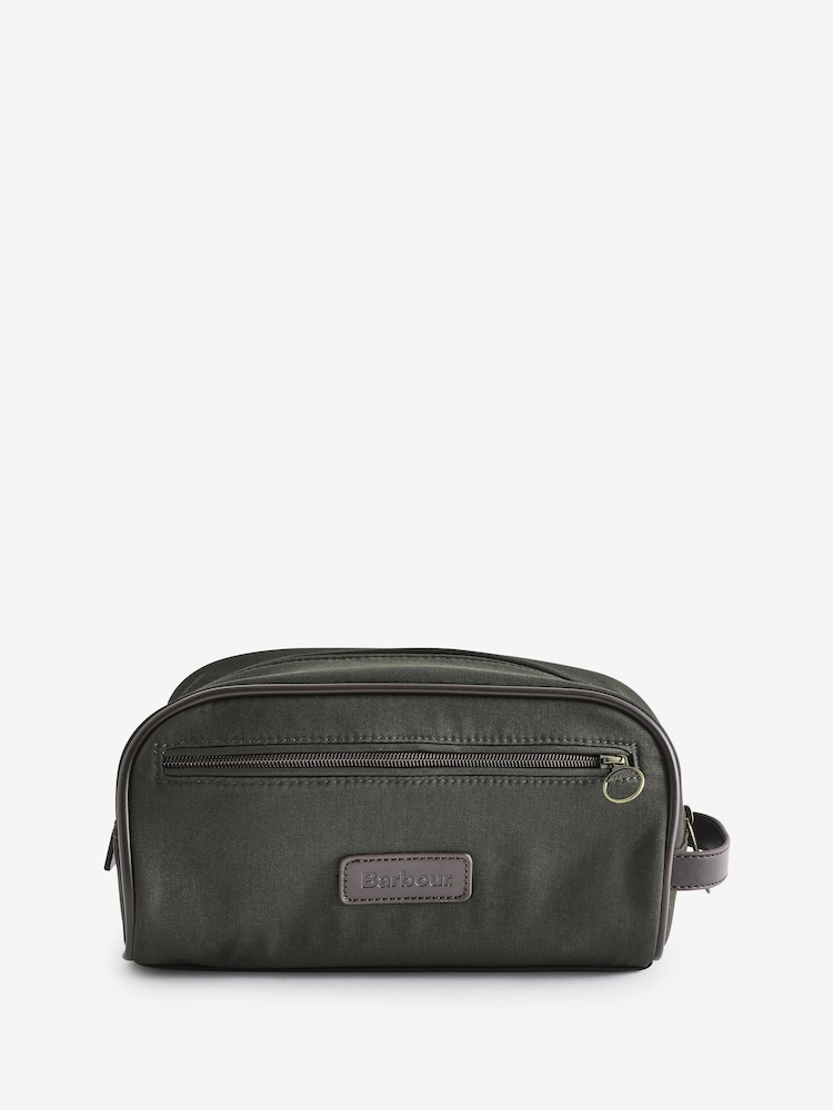 Barbour® Olive Green Wax Zip Up Washbag - Image 1 of 4 Barbour® Olive Green Wax Zip Up Washbag - Image 1 of 4